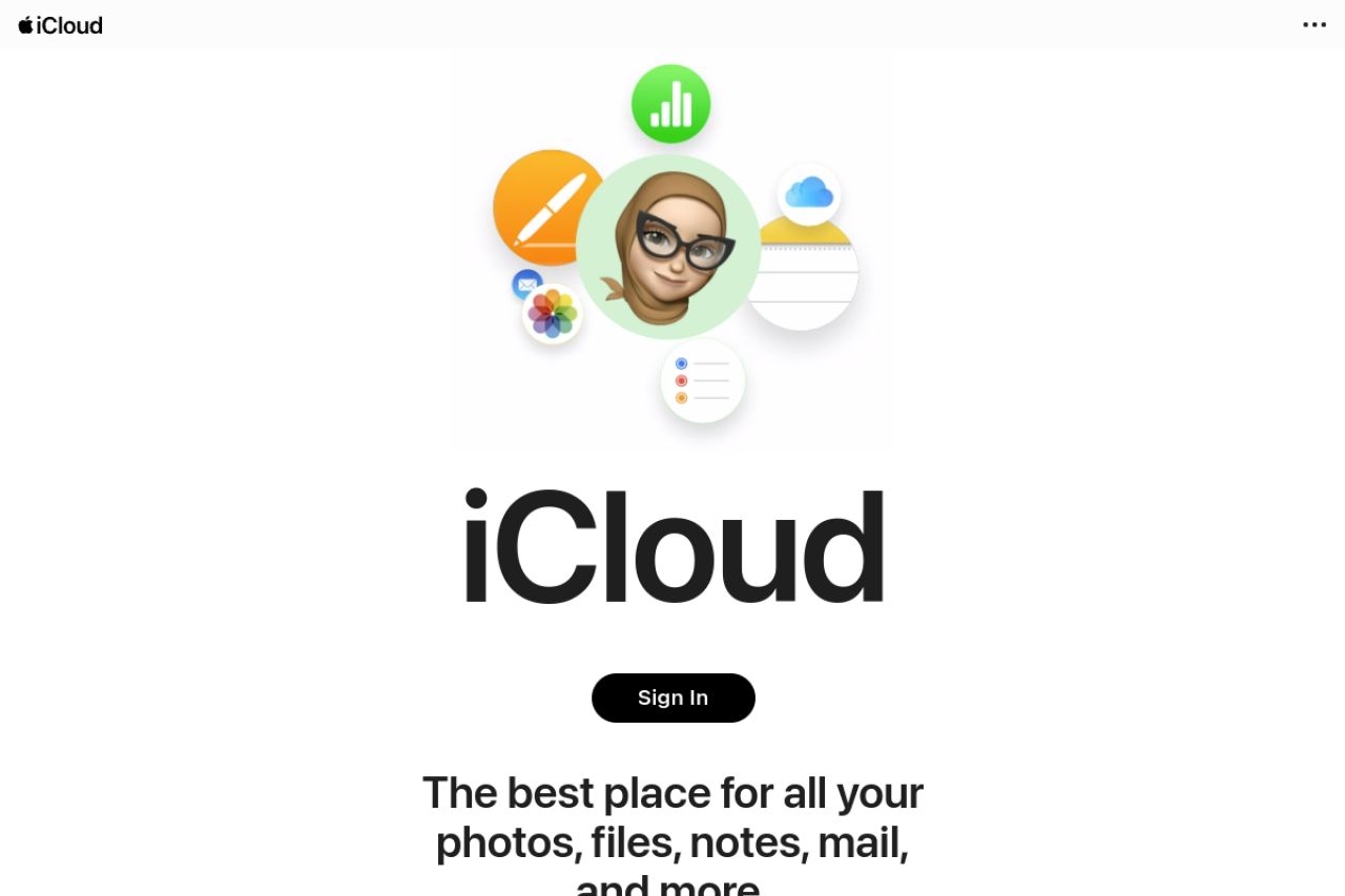 Скриншот сайта iCloud+