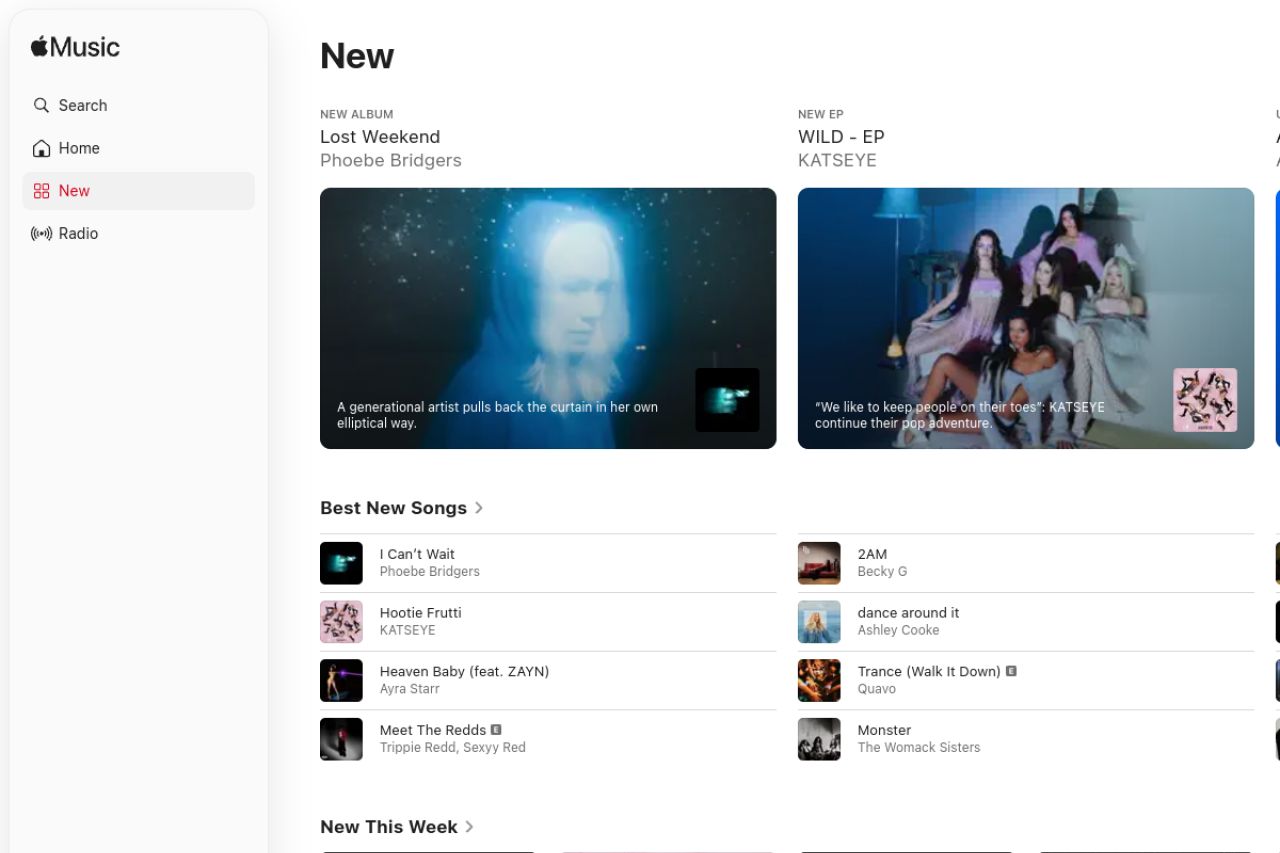 Скриншот сайта Apple Music